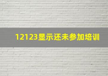 12123显示还未参加培训