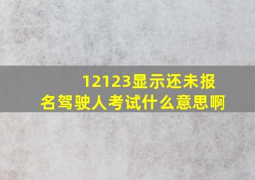 12123显示还未报名驾驶人考试什么意思啊