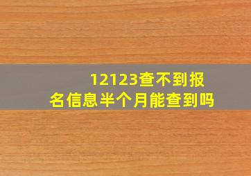 12123查不到报名信息半个月能查到吗