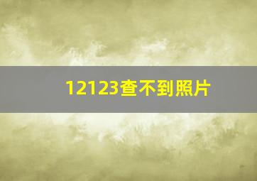 12123查不到照片