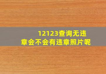 12123查询无违章会不会有违章照片呢