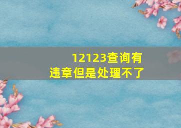 12123查询有违章但是处理不了