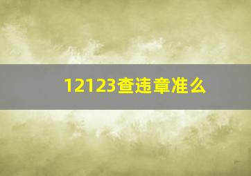 12123查违章准么