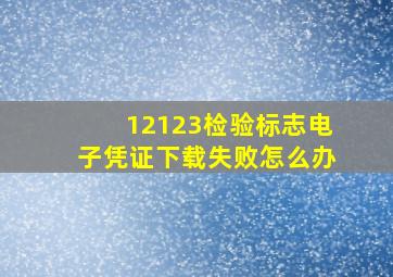 12123检验标志电子凭证下载失败怎么办