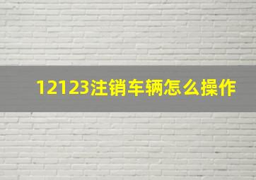 12123注销车辆怎么操作