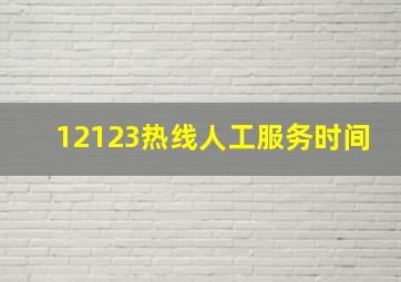 12123热线人工服务时间