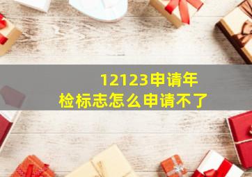 12123申请年检标志怎么申请不了