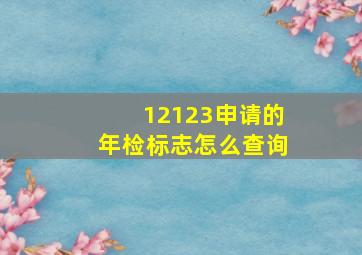 12123申请的年检标志怎么查询