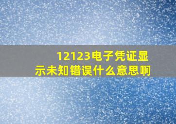 12123电子凭证显示未知错误什么意思啊