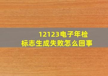 12123电子年检标志生成失败怎么回事