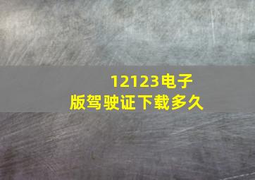 12123电子版驾驶证下载多久