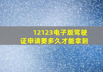 12123电子版驾驶证申请要多久才能拿到