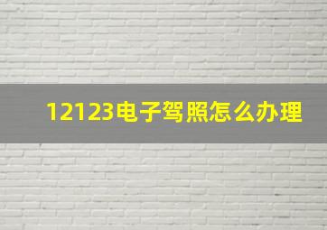 12123电子驾照怎么办理