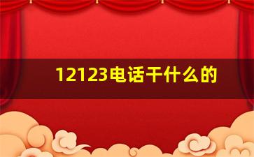 12123电话干什么的