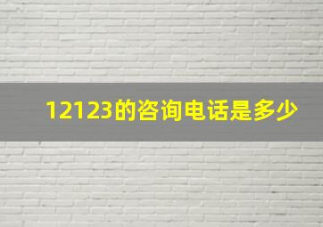 12123的咨询电话是多少