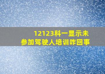 12123科一显示未参加驾驶人培训咋回事