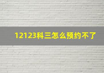 12123科三怎么预约不了