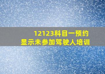 12123科目一预约显示未参加驾驶人培训