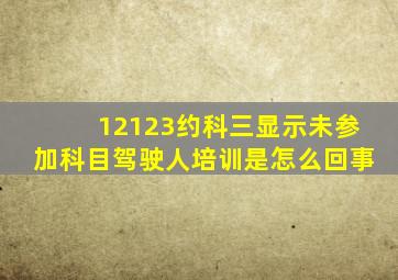 12123约科三显示未参加科目驾驶人培训是怎么回事