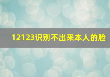 12123识别不出来本人的脸