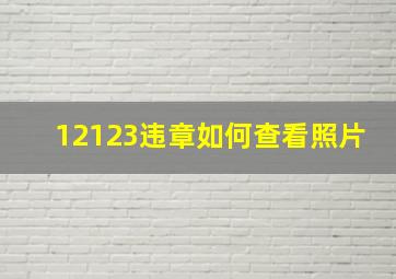 12123违章如何查看照片