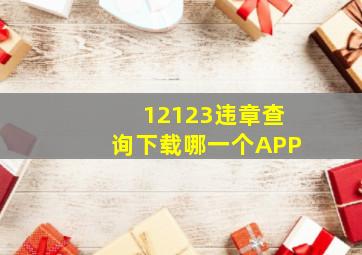 12123违章查询下载哪一个APP