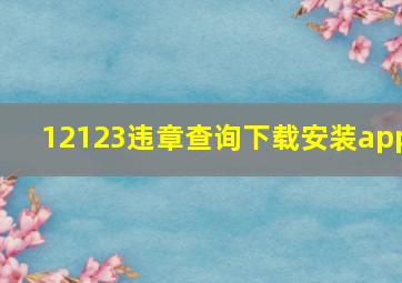 12123违章查询下载安装app