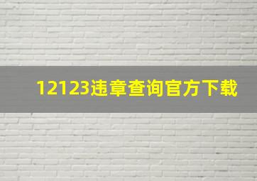 12123违章查询官方下载