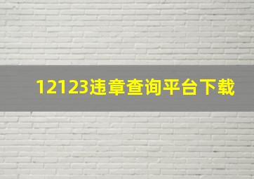 12123违章查询平台下载