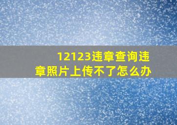 12123违章查询违章照片上传不了怎么办