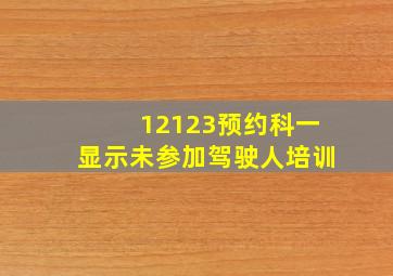 12123预约科一显示未参加驾驶人培训