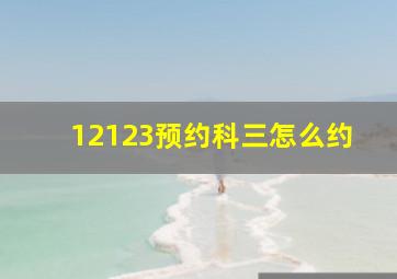 12123预约科三怎么约