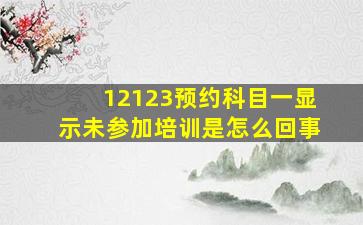 12123预约科目一显示未参加培训是怎么回事