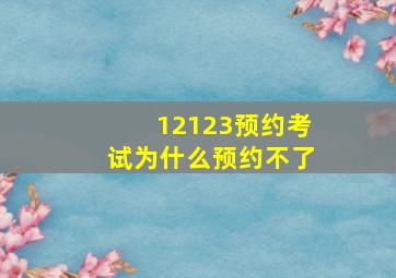 12123预约考试为什么预约不了