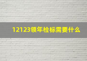 12123领年检标需要什么