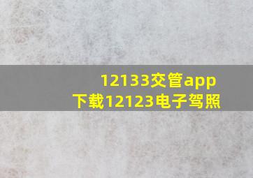 12133交管app下载12123电子驾照