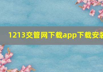 1213交管网下载app下载安装