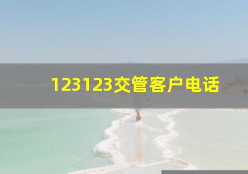 123123交管客户电话