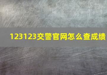 123123交警官网怎么查成绩