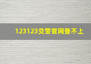 123123交警官网登不上