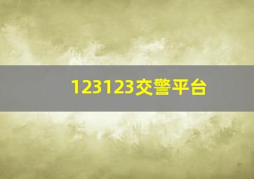 123123交警平台