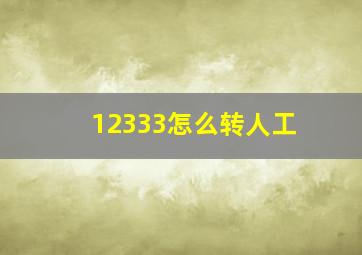 12333怎么转人工