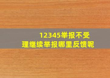 12345举报不受理继续举报哪里反馈呢