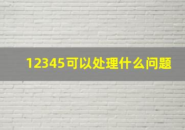 12345可以处理什么问题