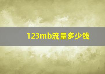 123mb流量多少钱