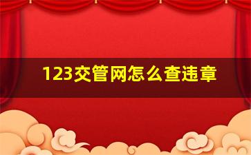 123交管网怎么查违章