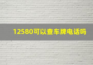 12580可以查车牌电话吗