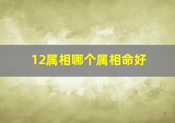 12属相哪个属相命好