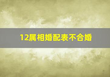 12属相婚配表不合婚