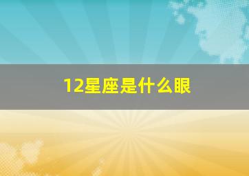 12星座是什么眼